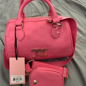 Juicy Couture Pink Mini Satchel Bag with Crossbody Pouch
